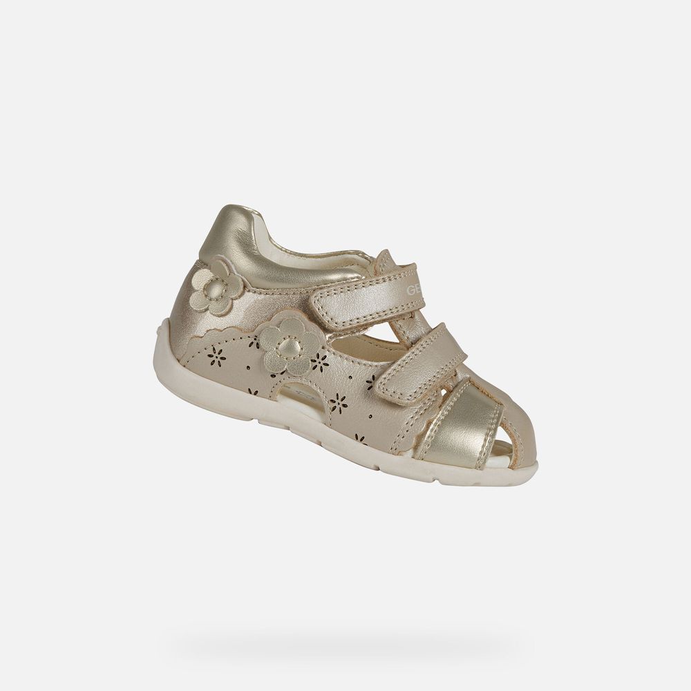 Geox Sandals Beige/Gold Kaytan Girl - Geox Baby Shoes - XMHTDC462